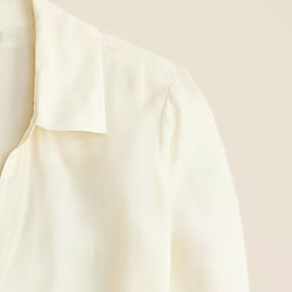 J. Crew cf440 Ivory Bungalow popover shirt in crepe de chine NWT size s - Picture 5 of 12